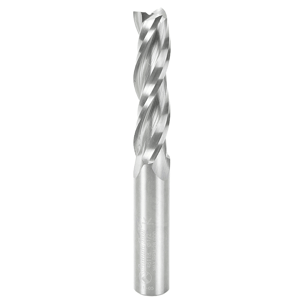 1/2" x 4" Up-Cut Spiral Plunge Bit, 3-Flute, 1/2" Shank