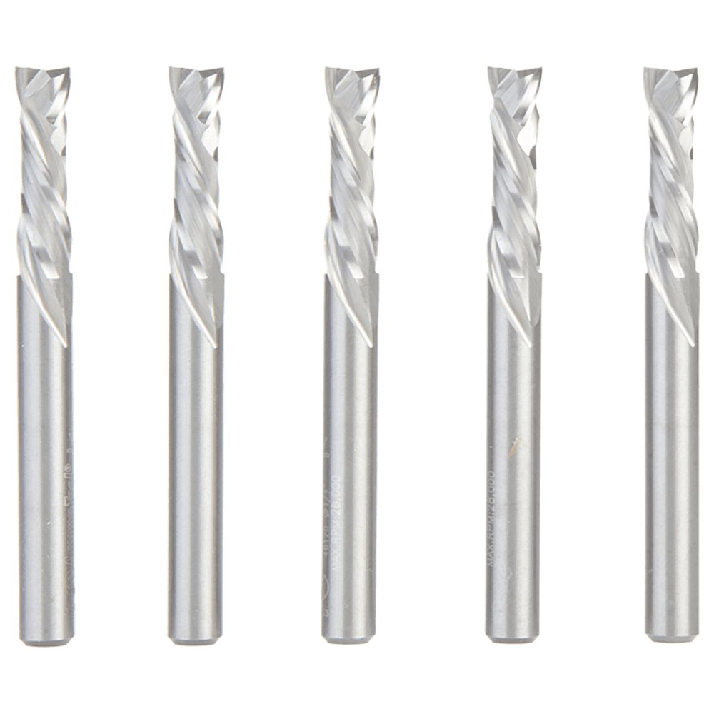 1/4" x 7/8" 5-Piece CNC Solid Carbide Compression Spiral Bit, 1/4" Shank