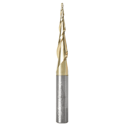 1mm x 2-23/64" 2D/3D Carving Tapered Ball Tip Up-Cut Spiral Router Bit, 2-Flute, 1/4" Shank