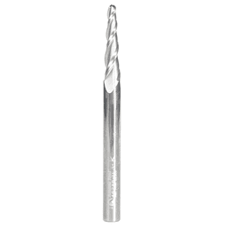 1/8" x 3" CNC 2D/3D Carving Tapered Ball Tip Up-Cut Spiral Router Bit, 3-Flute, 1/4" Shank