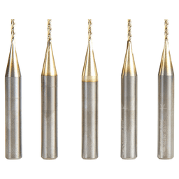 1/16" Dia x 5/16" 2D/3D Carving Flat Bottom ZrN Coated Router Bit, 3 Flute, 1/4" Shank (5/Pack)
