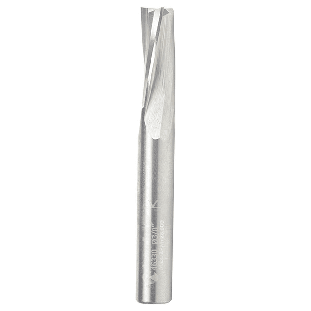 3/8" x 3" Slow Spiral Plunge Router Bit, 3-Flute, 3/8" Shank