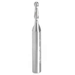 1/8" x 2" Up-Cut Ball Nose Spiral Router Bit, 2-Flute, 1/4" Shank