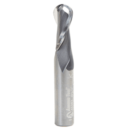 1/2" x 3" Up-Cut Ball Nose Spiral Router Bit, 2-Flute, 1/2" Shank