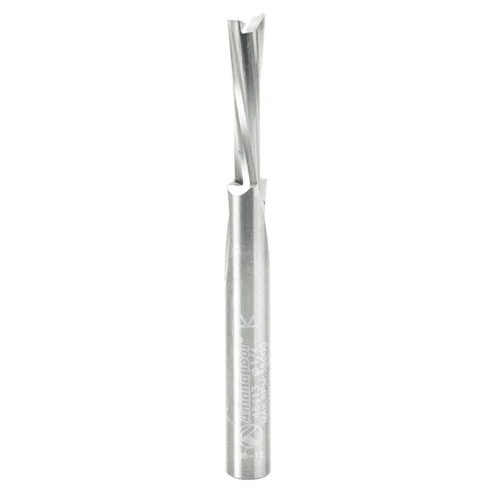 1/4" x 2-1/2" Acrylic Cutting 'O' Down-Cut Slow Spiral Router Bit, 2-Flute, 1/4" Shank