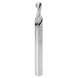 3/16" x 2-1/2" Up-Cut Ball Nose Spiral Router Bit, 2-Flute, 1/4" Shank