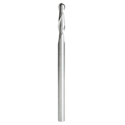 1/4" x 4" Up-Cut Ball Nose Spiral Router Bit, 2-Flute, 1/4" Shank