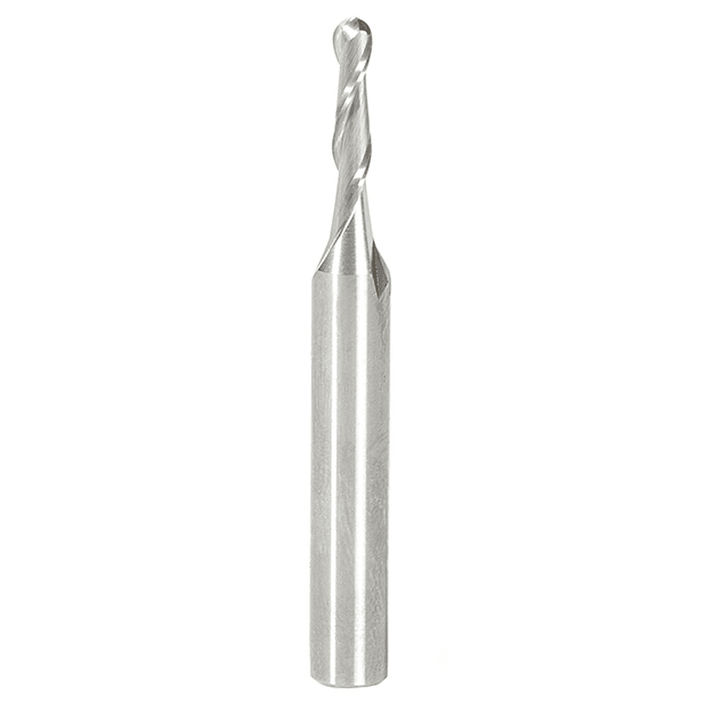 3mm x 50mm Up-Cut Ball Nose Spiral Router Bit, 2-Flute, 6mm Shank