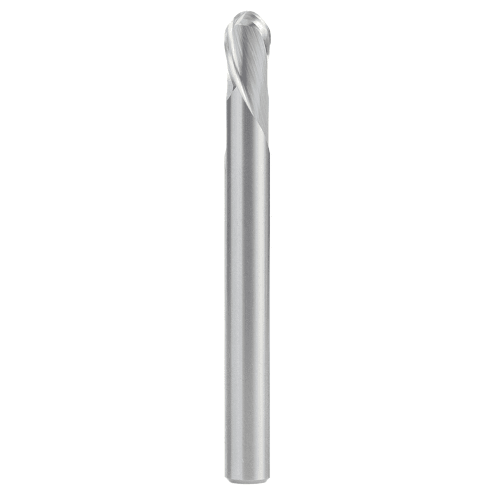 1/4" x 2-1/2" Down-Cut Ball Nose Spiral Router Bit, 2-Flute, 1/4" Shank
