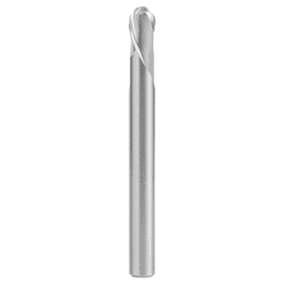 1/4" x 2-1/2" Down-Cut Ball Nose Spiral Router Bit, 2-Flute, 1/4" Shank