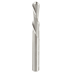 1/4" x 2-1/2" Down-Cut Ball Nose Spiral Router Bit, 2-Flute, 1/4" Shank, 1" Cutting Height
