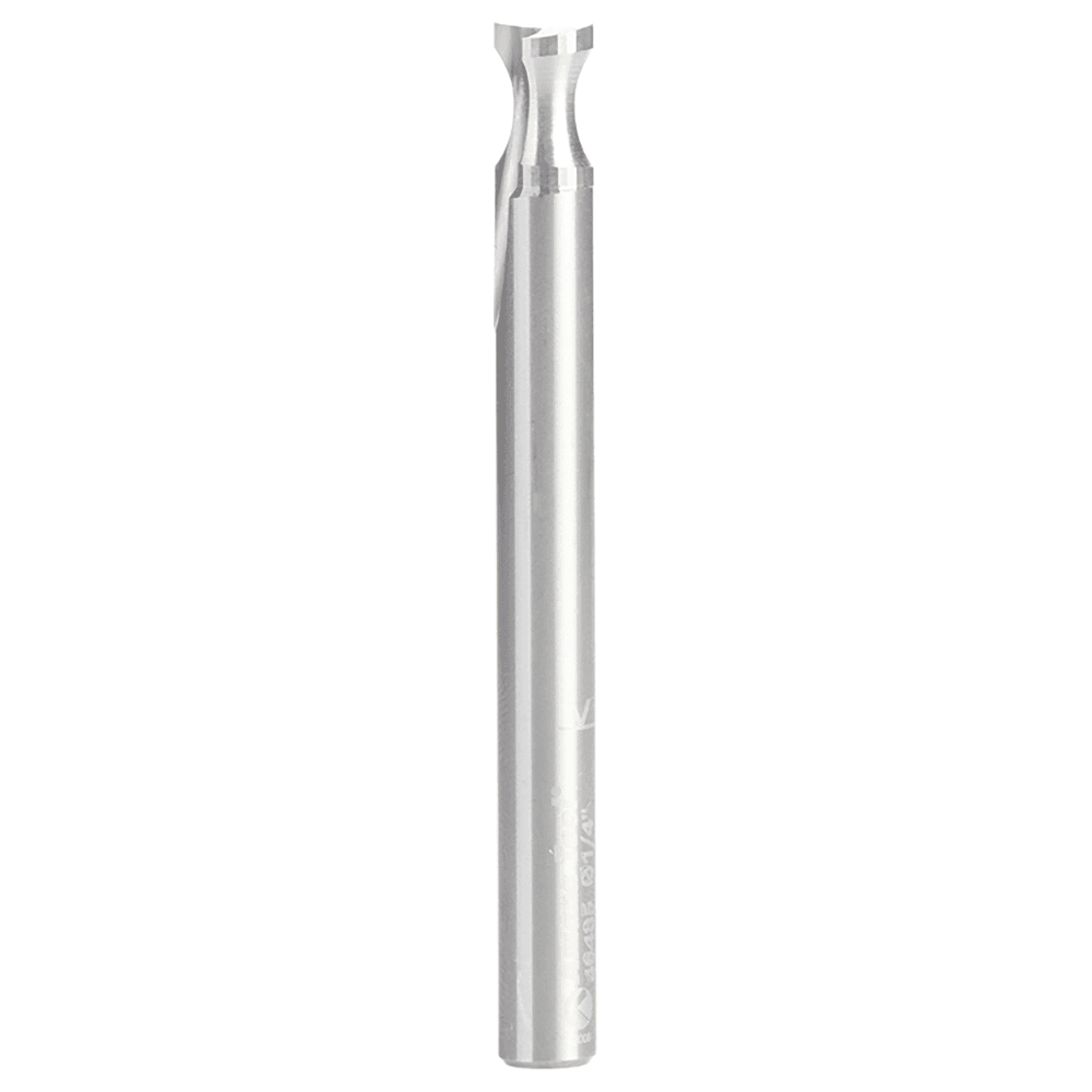 1/4" Radius x 1/4" x 2-1/2" Solid Carbide 'O' Flute, Plastic Edge Rounding Straight Router Bit, 2-Flute, 1/4" Shank