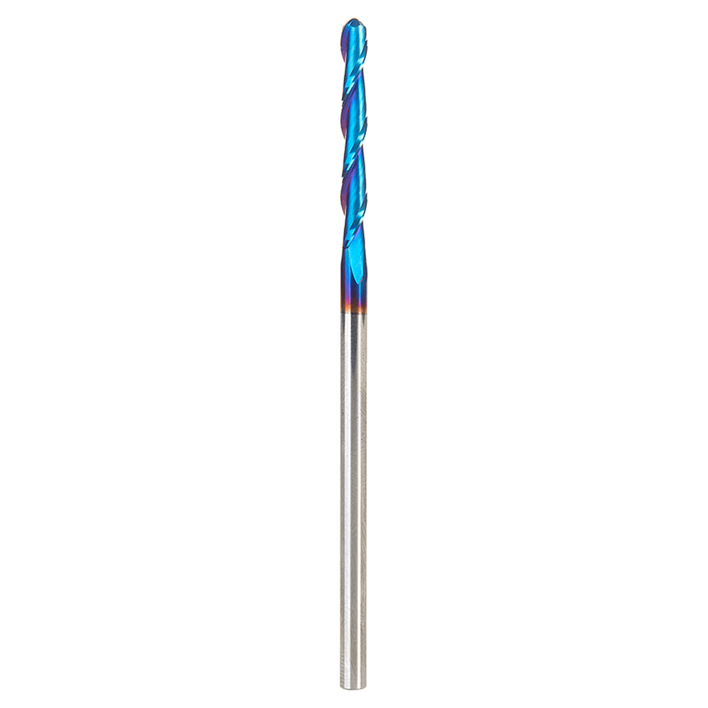 1/8" Dia x 1" Solid Carbide Spektra Extreme Tool Life Coated Up-Cut Ball Nose Spiral Router Bit, 1/8" Shank