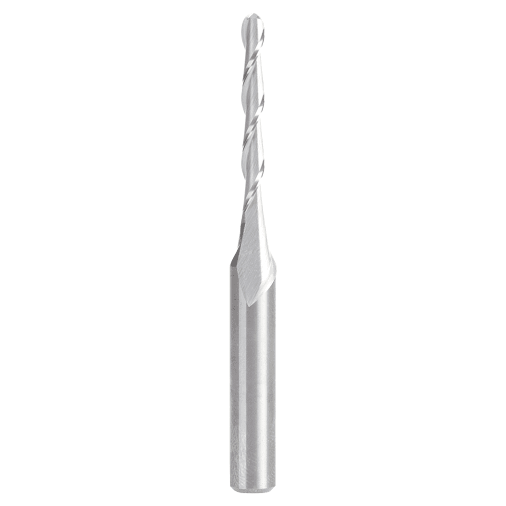 1/8" Dia x 1" Solid Carbide Up-Cut Ball Nose Spiral Router Bit, 1/4" Shank