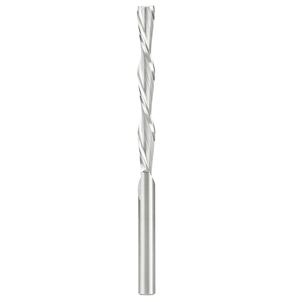 1/4" x 4" Foam Cutting Down-Cut Square End Spiral Router Bit, 2-Flute, 1/4" Shank