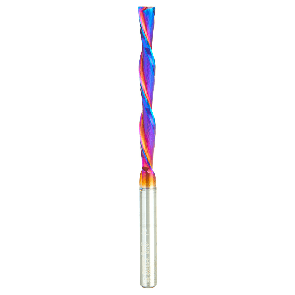 1/4" x 4" Spektra Foam Cutting Down-Cut Square End Spiral Router Bit, 2-Flute, 1/4" Shank
