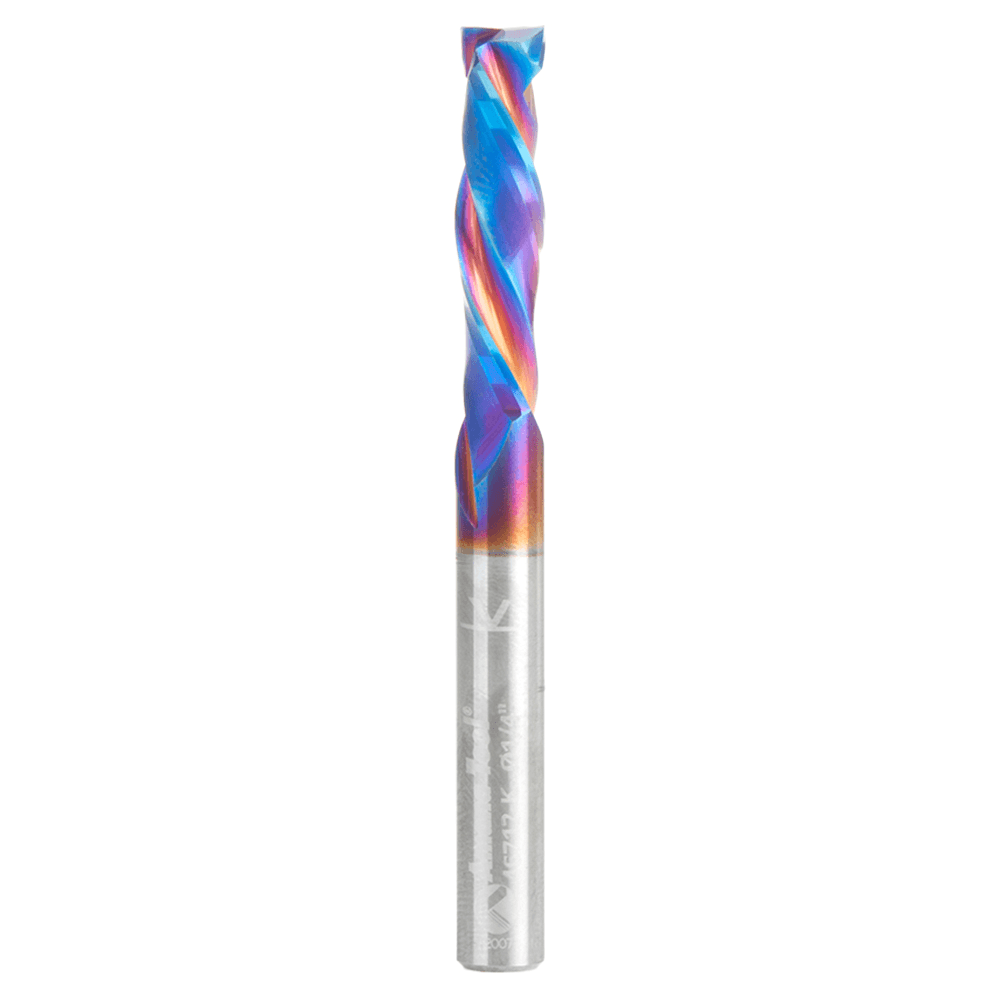 1/4" Dia x 1" CNC Solid Carbide Spektra Extreme Tool Life Coated Mortise Compression Spiral Bit, 2 Flute, 1/4" Shank