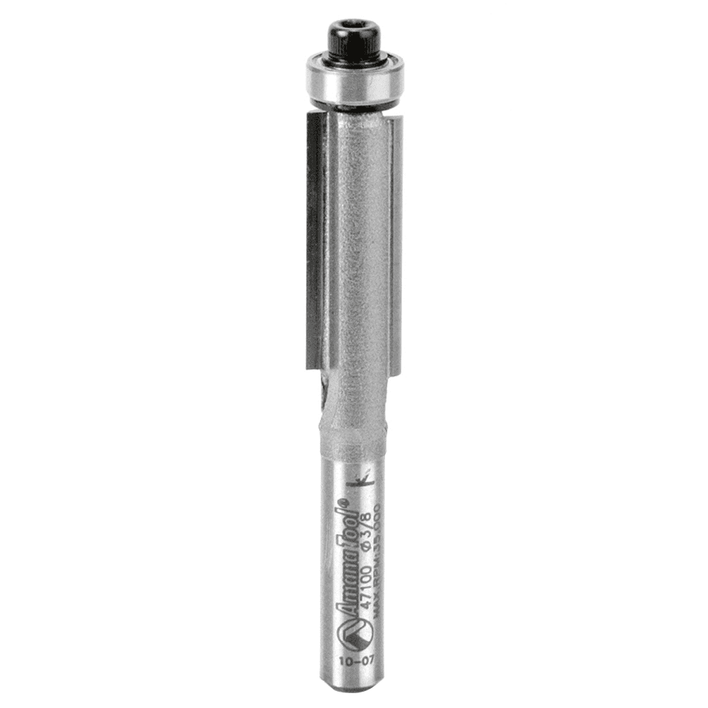 3/8" x 2-5/8" Flush Trim Bit, 2-Flute, 1/4" Shank