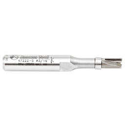 3/16" x 1-3/4" Miniature Flush Trim Plunge Template with Upper Ball Bearing, 2-Flute, 1/4" Shank