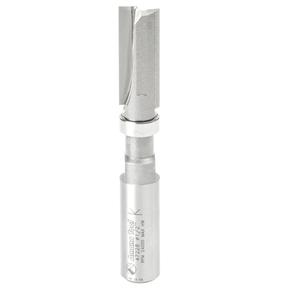1/2" x 3-1/2" Flush Trim Plunge Template with Upper Ball Bearing, 2-Flute, 1/2" Shank