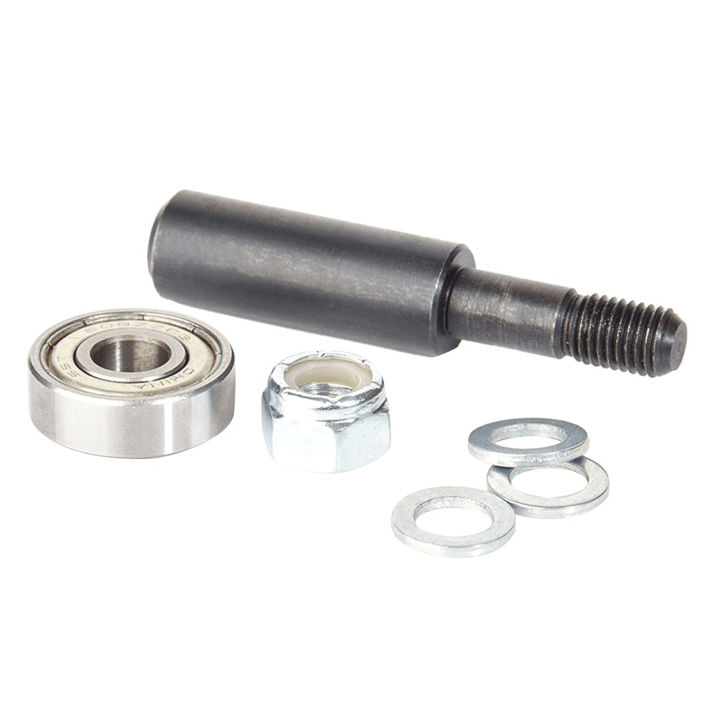 5/16" - 24 NF x 2-3/8" Router Arbor with Hex Nut/Washer/Ball Bearing, 1/2" Shank