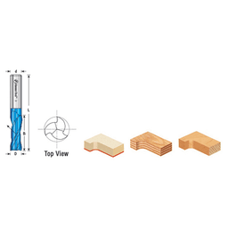 12mm x 75mm Down-Cut Spektra Extreme Tool Life Coated Spiral Plunge Bit, 2-Flute, 12mm Shank