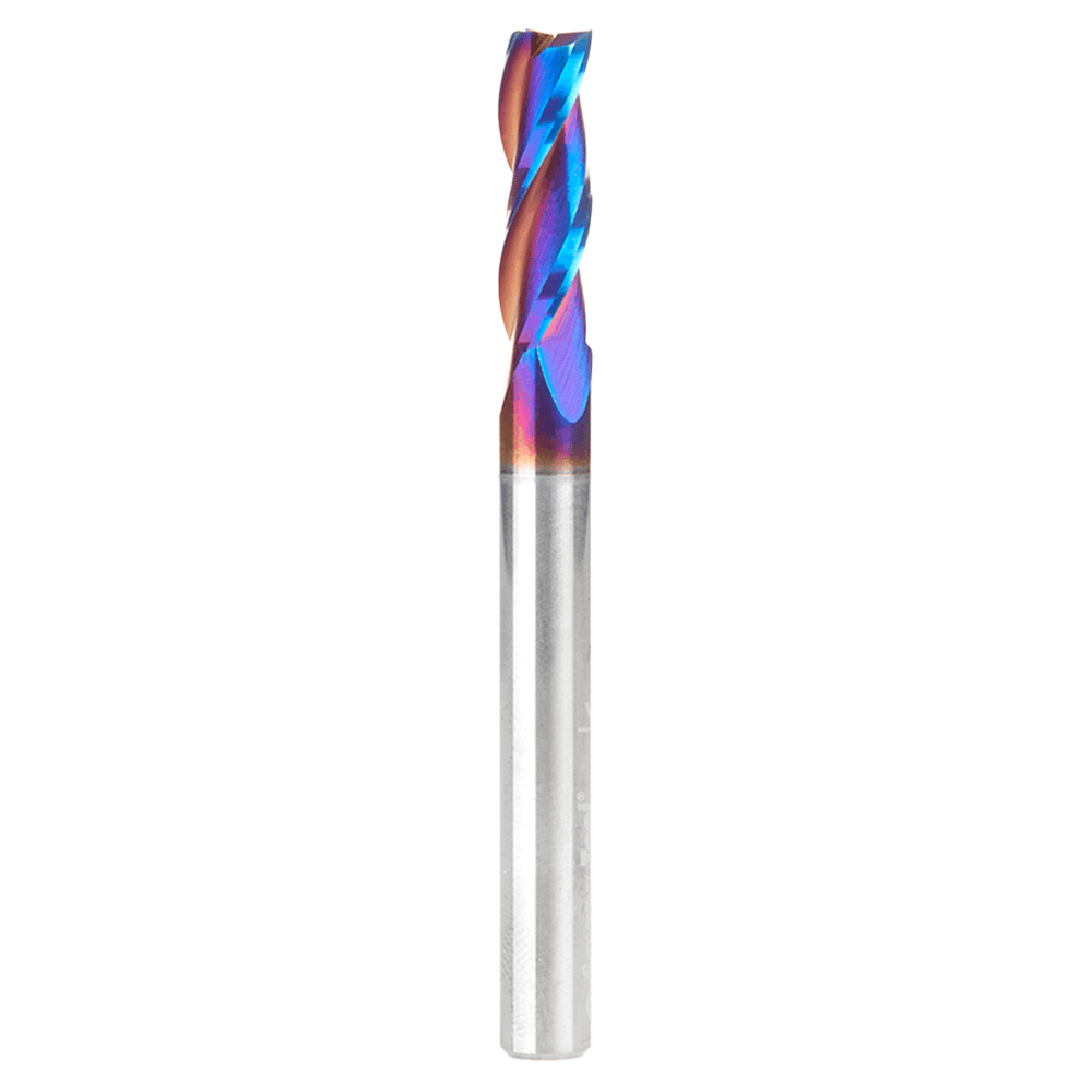 6mm x 63mm Solid Carbide Up-Cut Spektra Extreme Tool Life Coated Spiral Router Bit, 3-Flute, 6mm Shank