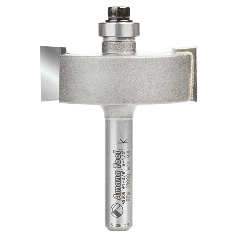 1/2" Depth x 1-3/8" Dia x 1/2" Rabbeting Bit, 1/4" Shank