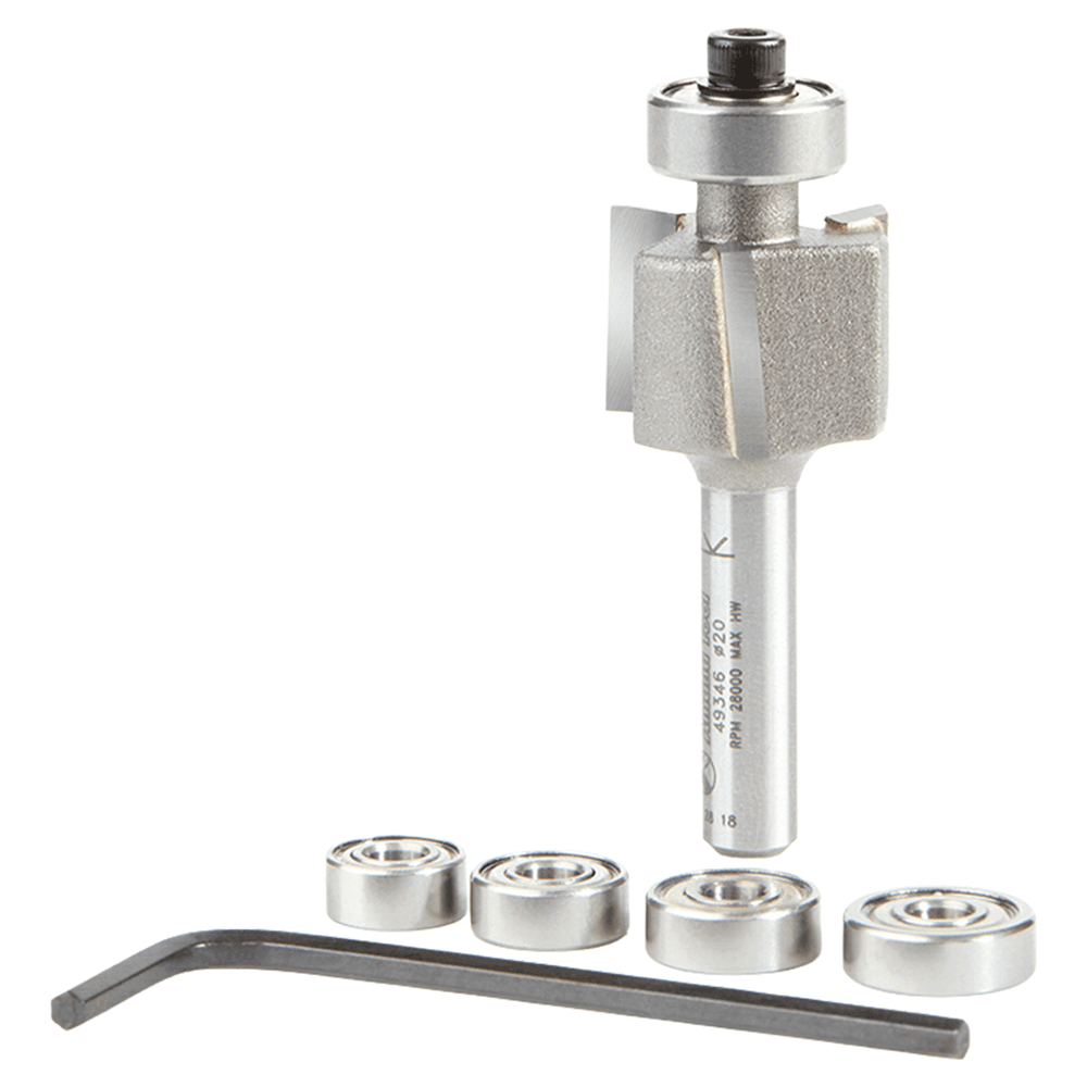 51/64" Dia x 17/32" Binding/Rabbeting Bit, Set, 1/4" Shank