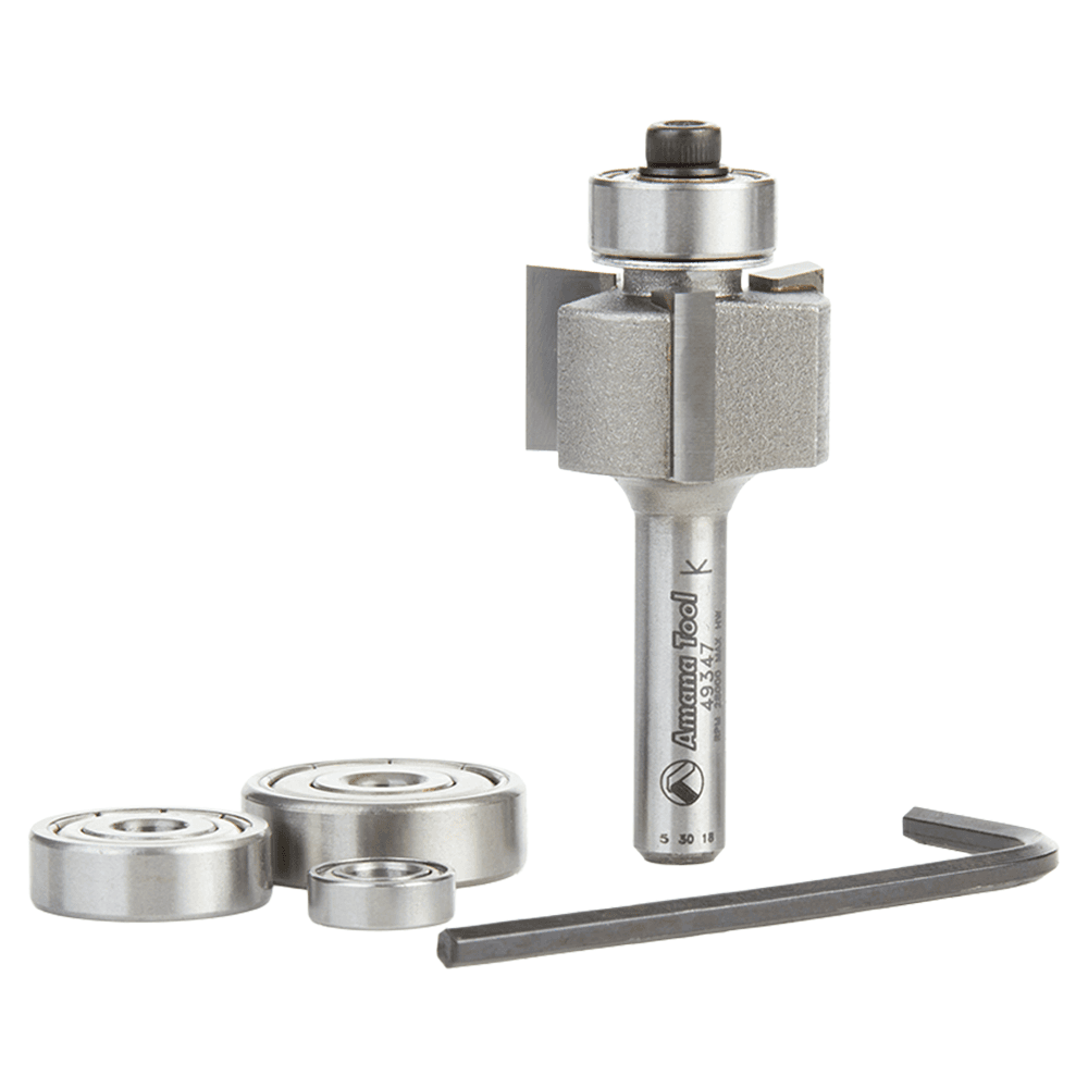 7/8" Dia x 1/2" Multi-Rabbet Four Different Rabbet Bit, 1/4" Shank, 3 Flute