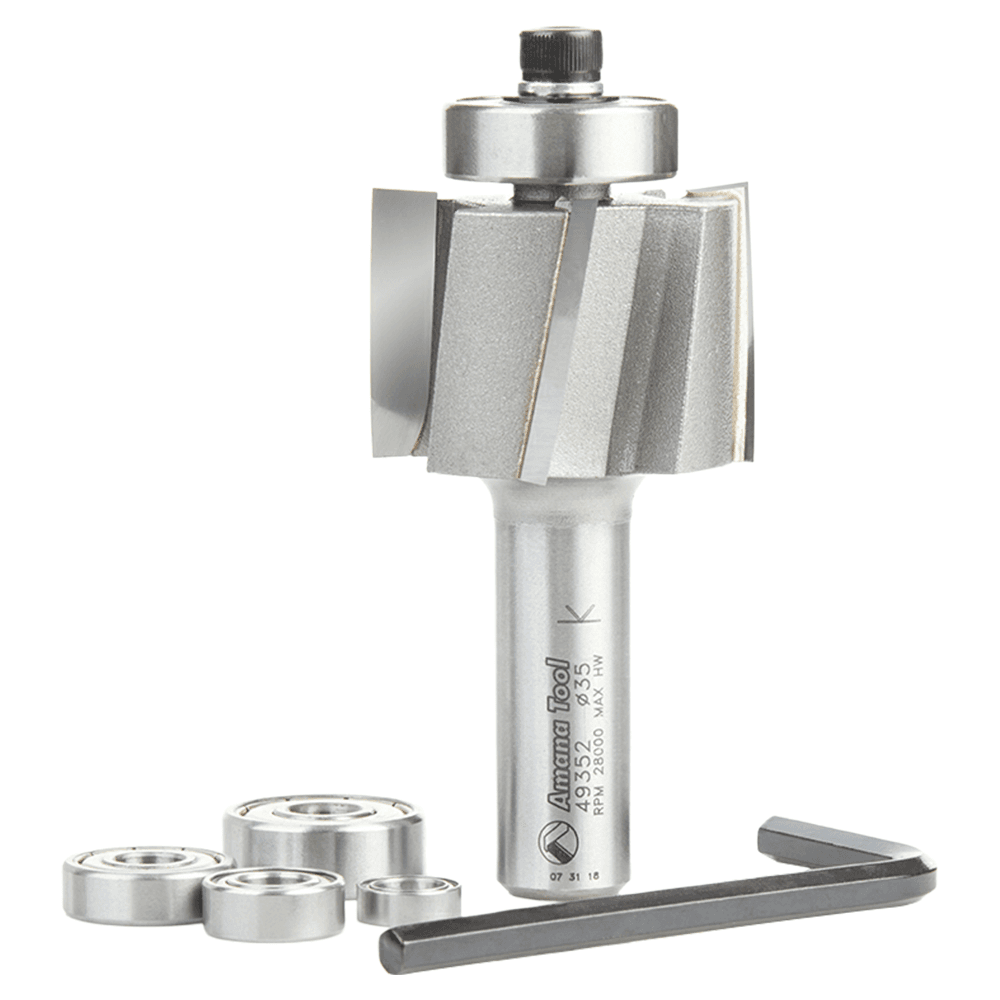 1-3/8" Dia x 1" Multi-Rabbet Five Different Rabbet Bit, 1/2" Shank, 4 Flute