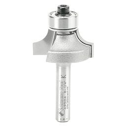 2" x 1/4" Radius Corner Rounding Bit with Ball Bearing Guide, 2-Flute, 1/4" Shank