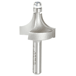 1" x 3/8" Radius Corner Round Router Bit with Lower Ball Bearing, 2-Flute, 1/4" Shank