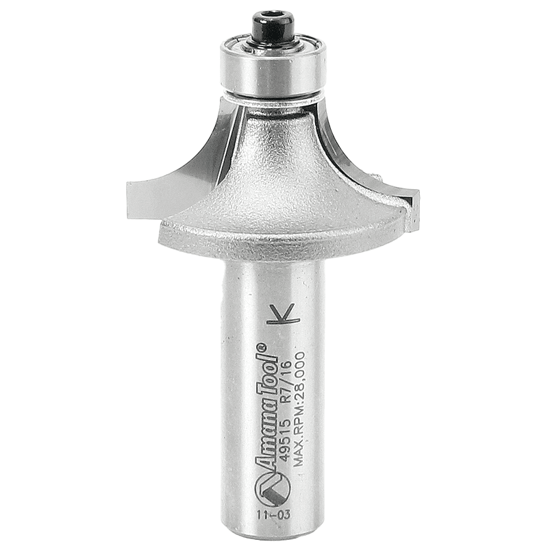 1-3/8" x 7/16" Radius Corner Round Router Bit, 2-Flute, 1/2" Shank