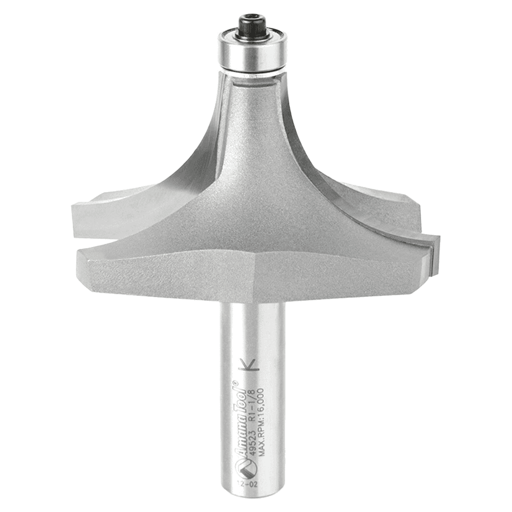2-3/4" Dia x 1-3/8" Carbide Tipped Corner Round Bit, 1-1/8" Radius, 1/2" Shank