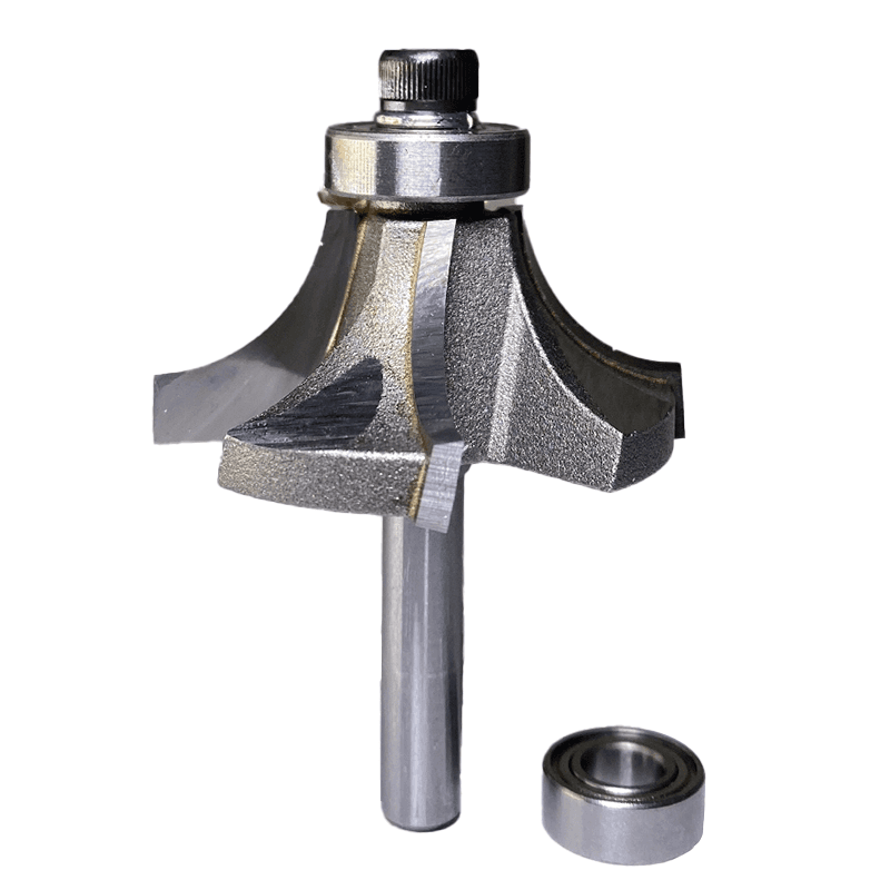 1-5/8" x 1/2" Radius Corner Rounding/Beading Router Bit, 4-Flute, 1/4" Shank