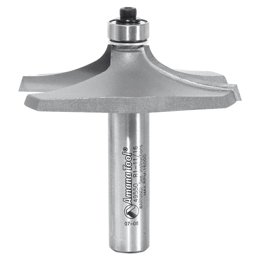 2-23/32" Dia x 5/8" Carbide Tipped Table Edging Bit, 1-11/16" Radius, 1/2" Shank