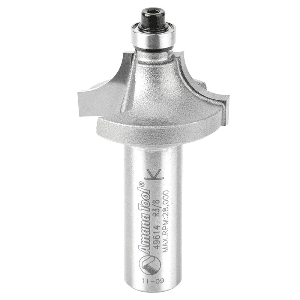 1-1/4" x 2-9/16" x 3/8" Radius Beading Router Bit, 2-Flute, 1/2" Shank