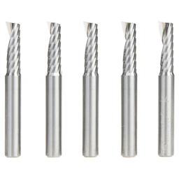 51377-5 1/4" x 2" Up-Cut 'O' Aluminum Cutting CNC Spiral Router Bit, 1-Flute, 1/4" shank (5/Pack)