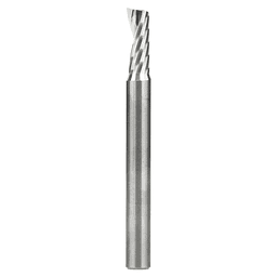1/4" Dia x 5/8" Solid Carbide CNC Spiral 'O' Single Flute, Aluminum Cutting, 1/4" Shank, 2-1/2" Long Up-Cut Router Bit