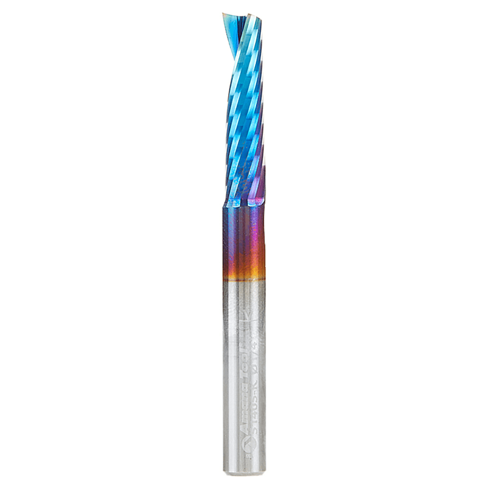 1/4" x 2-1/2" Spektra Extreme Tool Life Coated Up-Cut 'O' Plastic Cutting CNC Spiral Router Bit, 1-Flute, 1/4" Shank