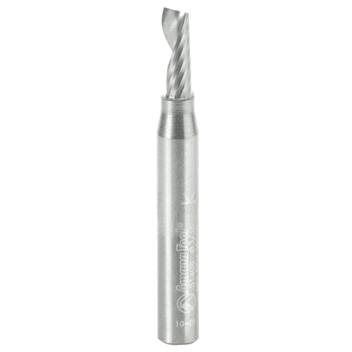3/16" x 2" x 1/2" Up-Cut 'O' Aluminum Cutting CNC Spiral Router Bit, 1-Flute, 1/4" Shank