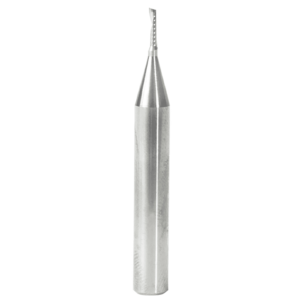 1/16" x 2" Up-Cut 'O' Plastic Cutting CNC Spiral Router Bit, 1-Flute, 1/4" Shank