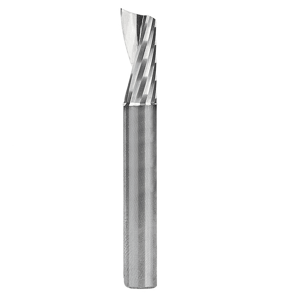 9/32" x 2" Aluminum Cutting 'O' Up-Cut CNC Spiral Router Bit with Mirror Finish, 1-Flute, 1/4" Shank