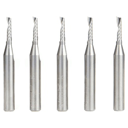 1/8" x 2" Up-Cut 'O' Aluminum Cutting CNC Spiral Router Bit, 1-Flute, 1/4" shank (5/Pack)