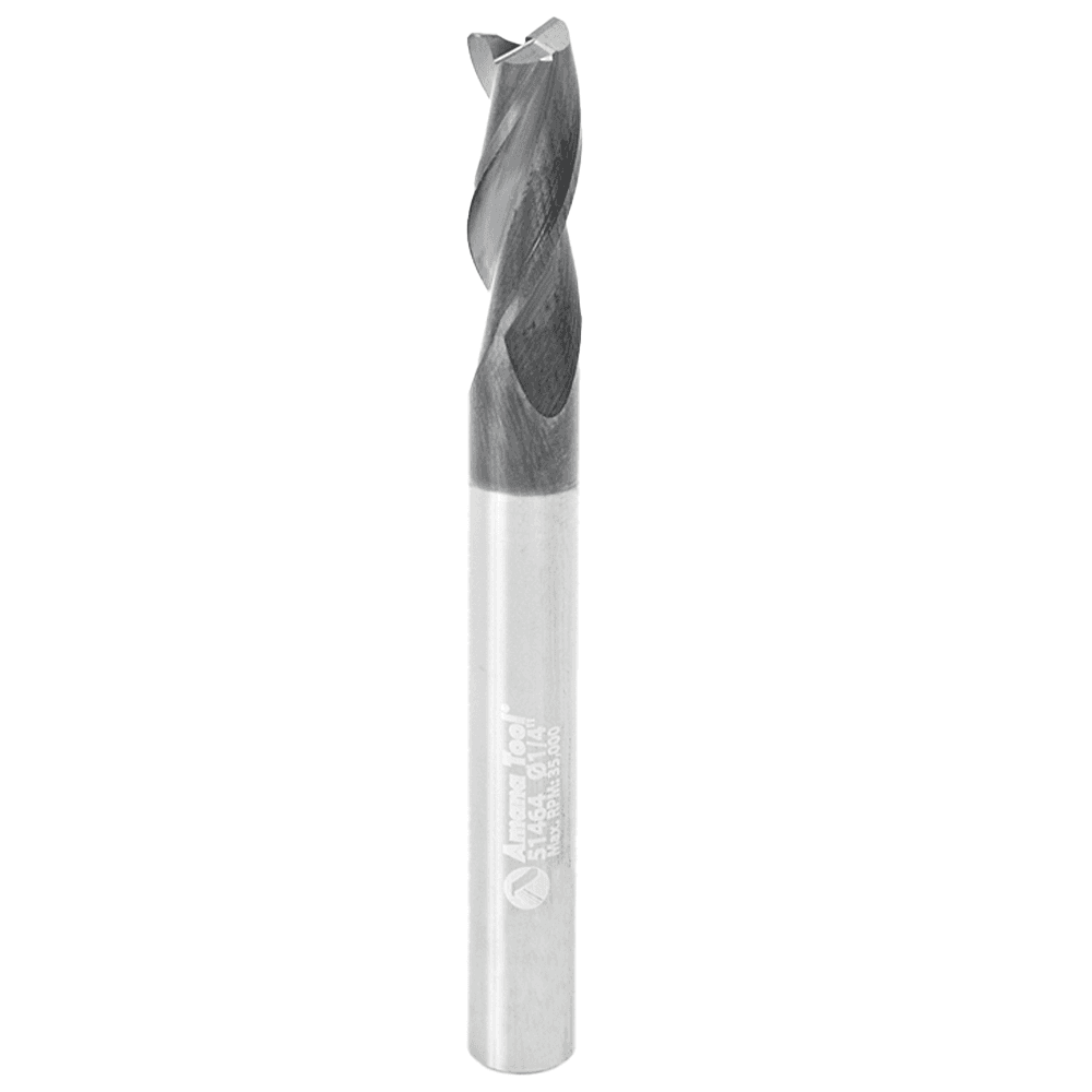 1/4" Dia x 5/8" CNC Solid Carbide Up-Cut Spiral Router Bit for Steel/Stainless Steel with AlTiN Coating 3-Flute, 1/4" Shank