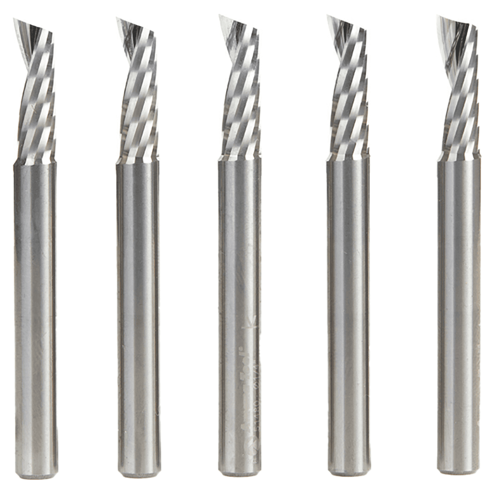 1/4" x 2-1/2" x 3/4" Up-Cut 'O' Aluminum Cutting CNC Spiral Router Bit, 1-Flute, 1/4" shank (5/Pack)