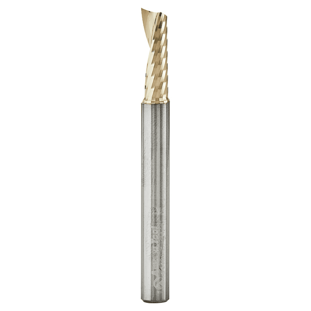 1/4" x 2-1/2" ZrN Coated Up-Cut 'O' Aluminum Cutting CNC Spiral Router Bit, 1-Flute, 1/4" Shank