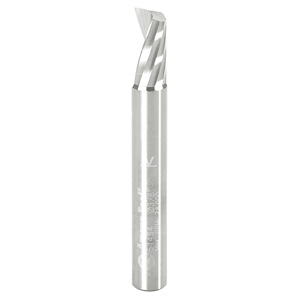 3/8" x 3" x 3/4" Up-Cut 'O' Aluminum Cutting CNC Spiral Router Bit, 1-Flute, 3/8" Shank
