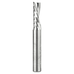 1/4" x 2" Down-Cut 'O' Plastic Cutting CNC Spiral Router Bit, 1-Flute, 1/4" Shank